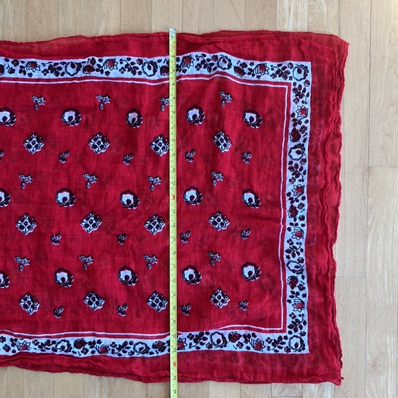 2/$20 GAP cotton linen red scarf 70” - Picture 5 of 7